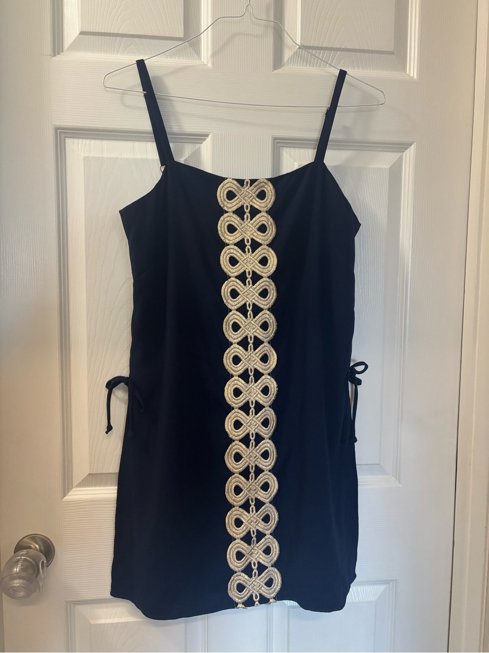 Lily Pulitzer Navy Sleeveless Romper with Gold Trim